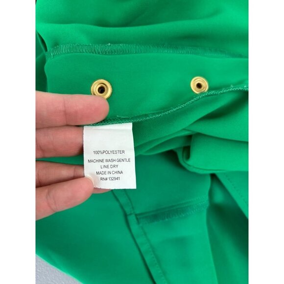 Amanda Uprichard women's‎ large kelly green Julep Melissa v-neck studded blouse - Picture 8 of 8